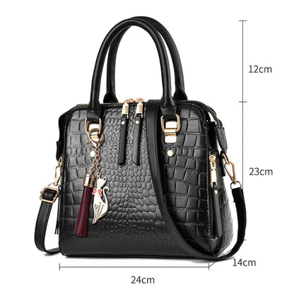 Bolsa De Couro Design Crocodilo - Philie Gold